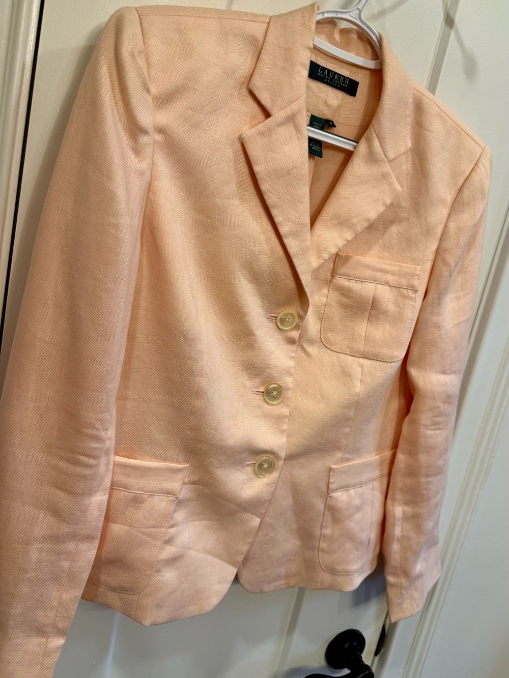 Lauren Ralph Lauren Light Peach Linen-Blend Blazer